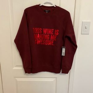 Brunette the label this wine is making me awesome xs/s burgundy